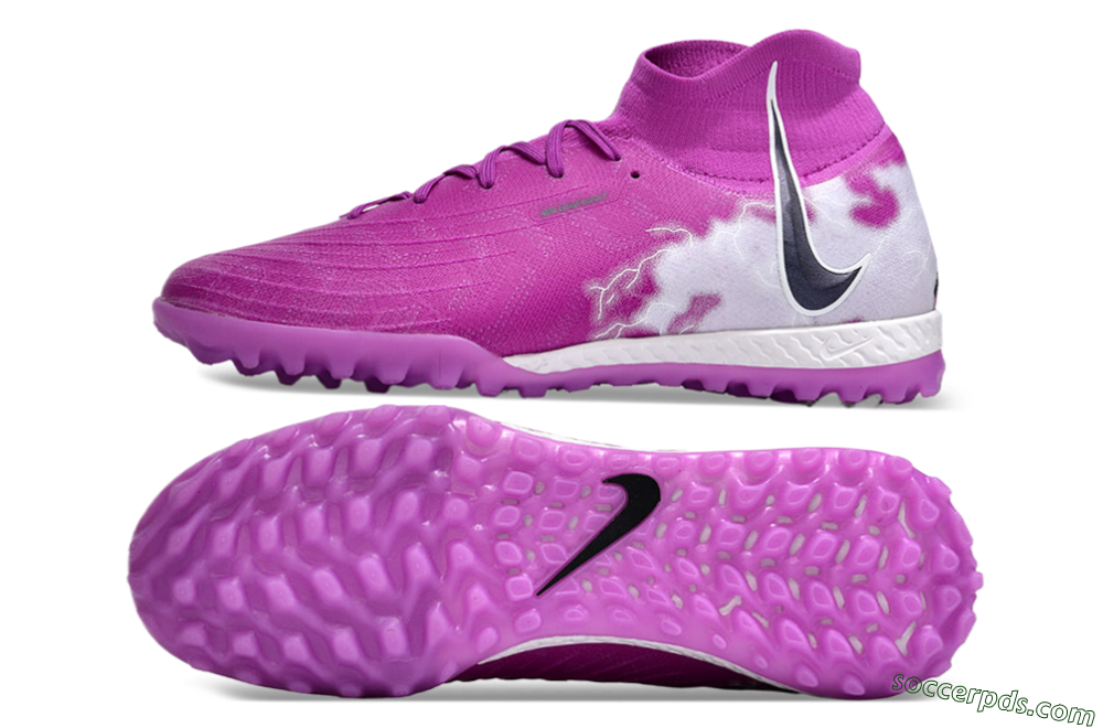 Nike Phantom Luna Elite NU TF High-Tops Football Shoes - Purple/White/Black 0