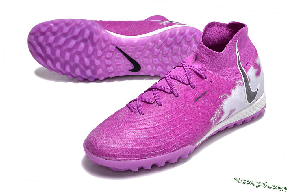 Nike Phantom Luna Elite NU TF High-Tops Football Shoes - Purple/White/Black 3