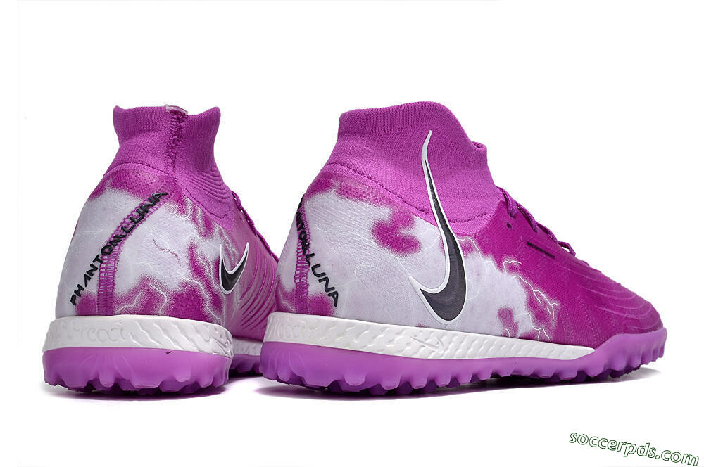 Nike Phantom Luna Elite NU TF High-Tops Football Shoes - Purple/White/Black 6