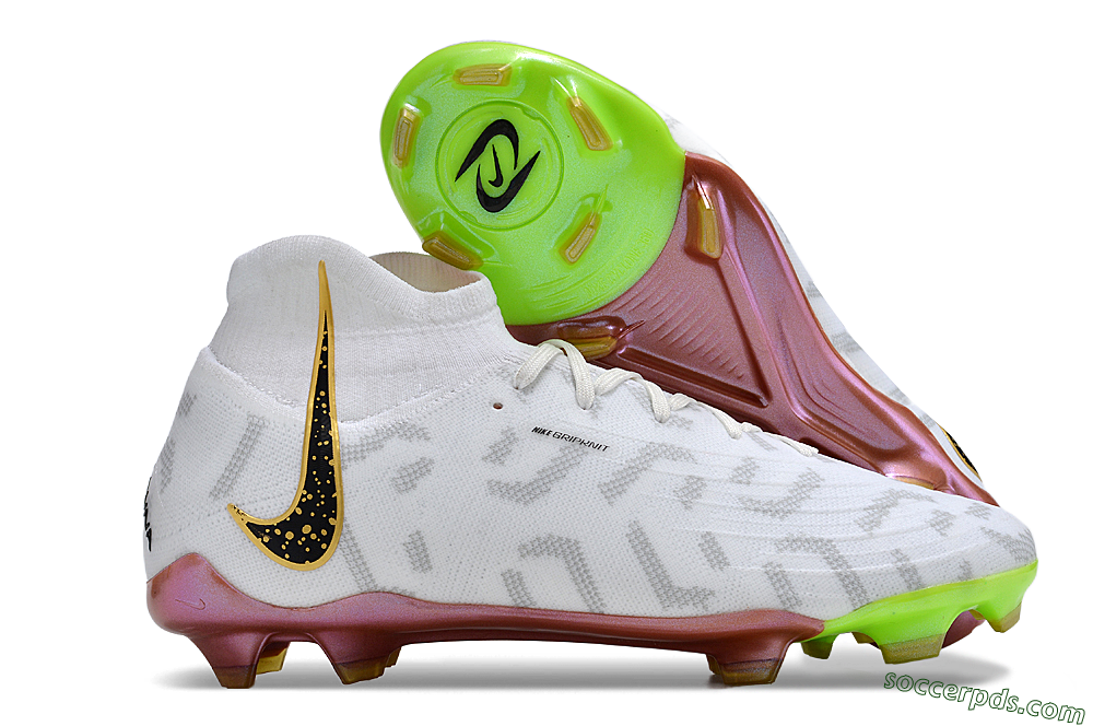 Nike Phantom Luna Elite NU FG High-Tops Football Boots - White/Gold/Black 1