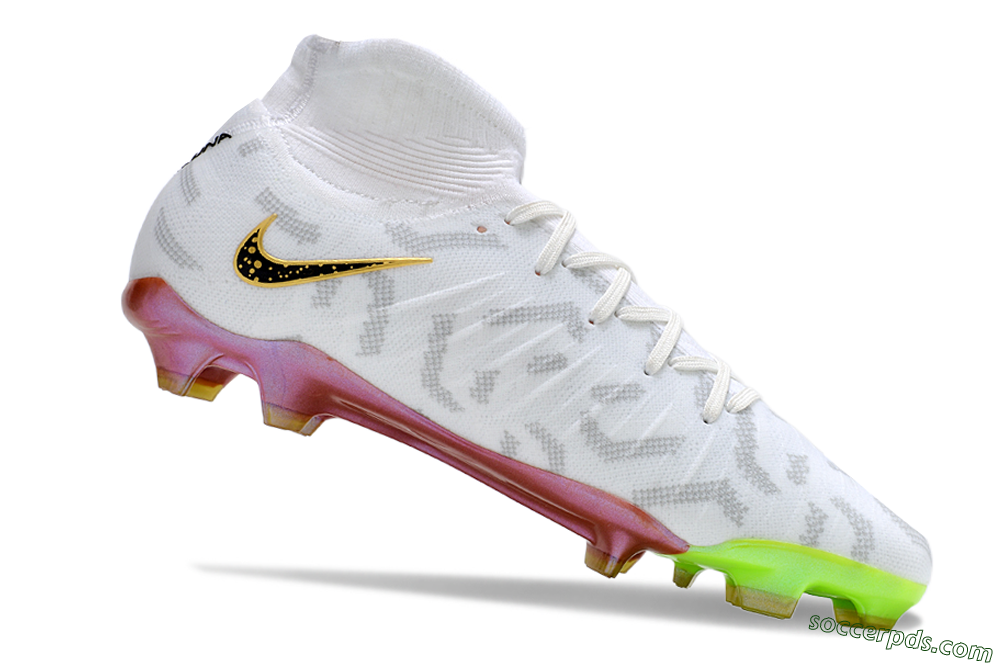 Nike Phantom Luna Elite NU FG High-Tops Football Boots - White/Gold/Black 4