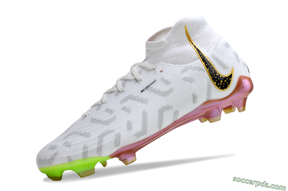 Nike Phantom Luna Elite NU FG High-Tops Football Boots - White/Gold/Black 5