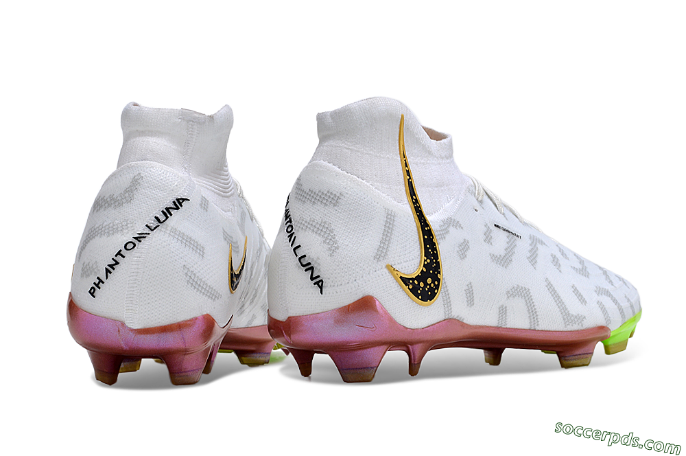 Nike Phantom Luna Elite NU FG High-Tops Football Boots - White/Gold/Black 6