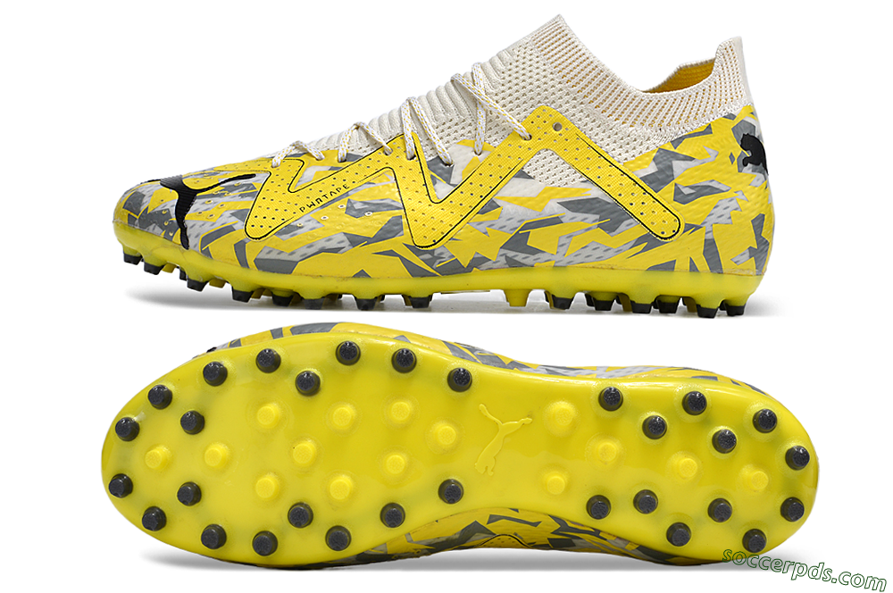 Puma Future Ultimate MG Low-Tops Football Boots - White/Yellow/Black/Grey 0
