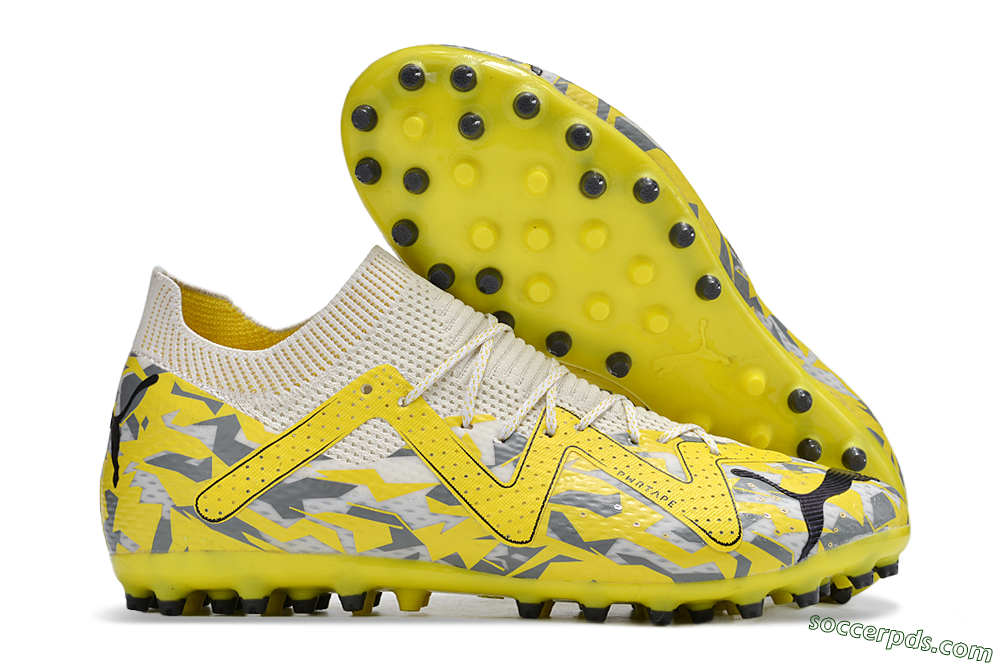 Puma Future Ultimate MG Low-Tops Football Boots - White/Yellow/Black/Grey 1