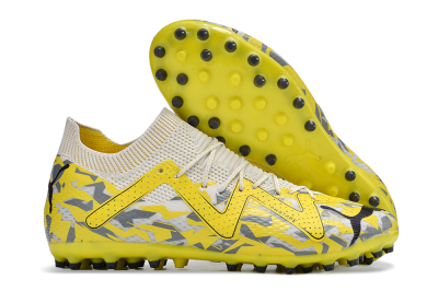 Puma Future Ultimate MG Low-Tops Football Boots - White/Yellow/Black/Grey