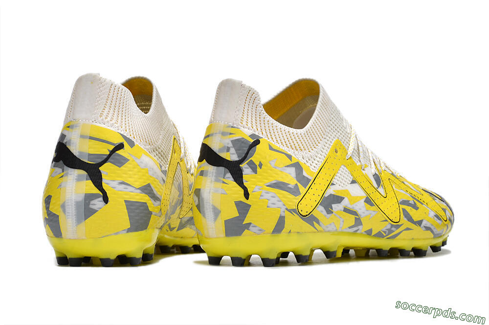 Puma Future Ultimate MG Low-Tops Football Boots - White/Yellow/Black/Grey 6