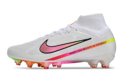 Nike Air Zoom Mercurial Superfly 9 Elite AG High-Tops Football Boots - White/Pink/Black/Yellow/Gold