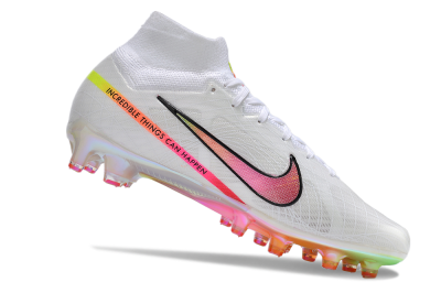 Nike Air Zoom Mercurial Superfly 9 Elite AG High-Tops Football Boots - White/Pink/Black/Yellow/Gold