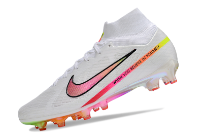 Nike Air Zoom Mercurial Superfly 9 Elite AG High-Tops Football Boots - White/Pink/Black/Yellow/Gold