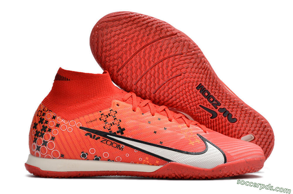 Nike Air Zoom Mercurial Superfly 9 Elite IC High-Tops Football Shoes - Red/White/Black 1