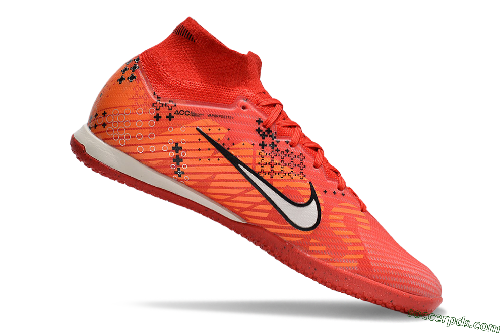 Nike Air Zoom Mercurial Superfly 9 Elite IC High-Tops Football Shoes - Red/White/Black 4
