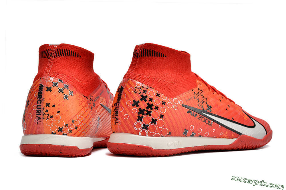Nike Air Zoom Mercurial Superfly 9 Elite IC High-Tops Football Shoes - Red/White/Black 6