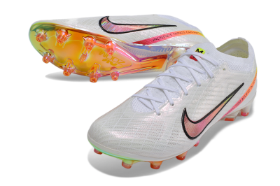 Nike Air Zoom Mercurial Vapor 15 Elite AG Low-Tops Football Boots - White/Pink/Black/Yellow/Gold