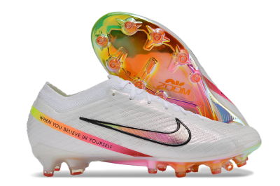 Nike Air Zoom Mercurial Vapor 15 Elite AG Low-Tops Football Boots - White/Pink/Black/Yellow/Gold