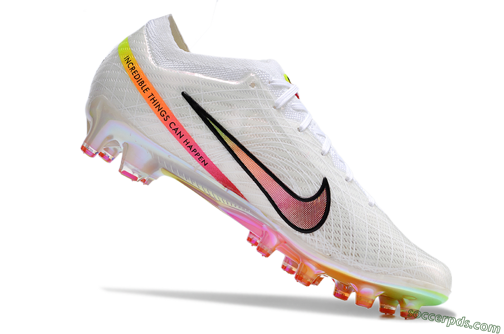 Nike Air Zoom Mercurial Vapor 15 Elite AG Low-Tops Football Boots - White/Pink/Black/Yellow/Gold 4