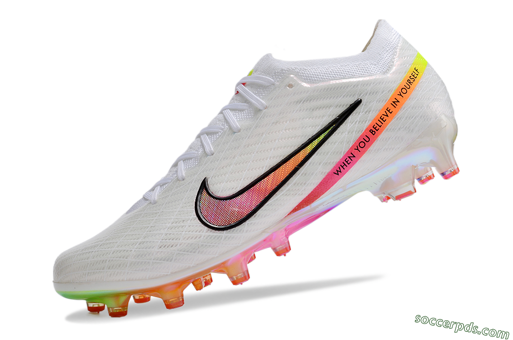 Nike Air Zoom Mercurial Vapor 15 Elite AG Low-Tops Football Boots - White/Pink/Black/Yellow/Gold 5
