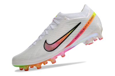 Nike Air Zoom Mercurial Vapor 15 Elite AG Low-Tops Football Boots - White/Pink/Black/Yellow/Gold