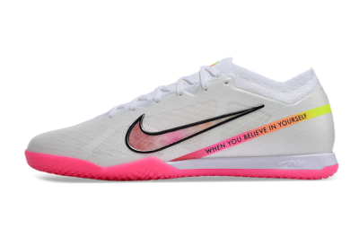 Nike Air Zoom Mercurial Vapor 15 Elite IC Low-Tops Football Shoes - White/Pink/Black/Yellow