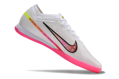 Nike Air Zoom Mercurial Vapor 15 Elite IC Low-Tops Football Shoes - White/Pink/Black/Yellow
