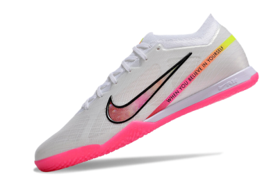 Nike Air Zoom Mercurial Vapor 15 Elite IC Low-Tops Football Shoes - White/Pink/Black/Yellow