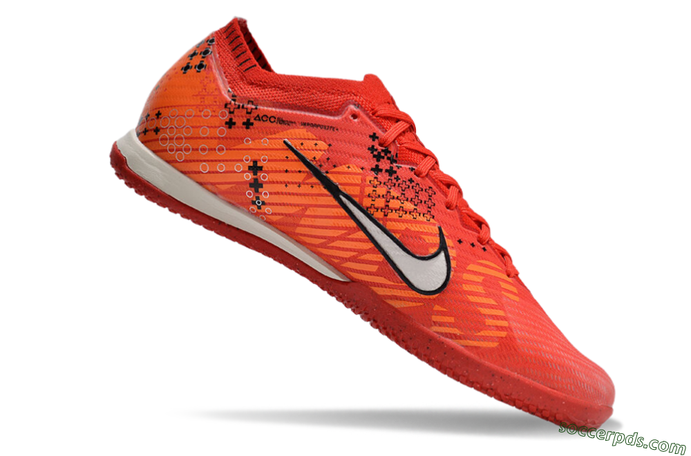 Nike Air Zoom Mercurial Vapor 15 Elite IC Low-Tops Football Shoes - Red/White/Black 4