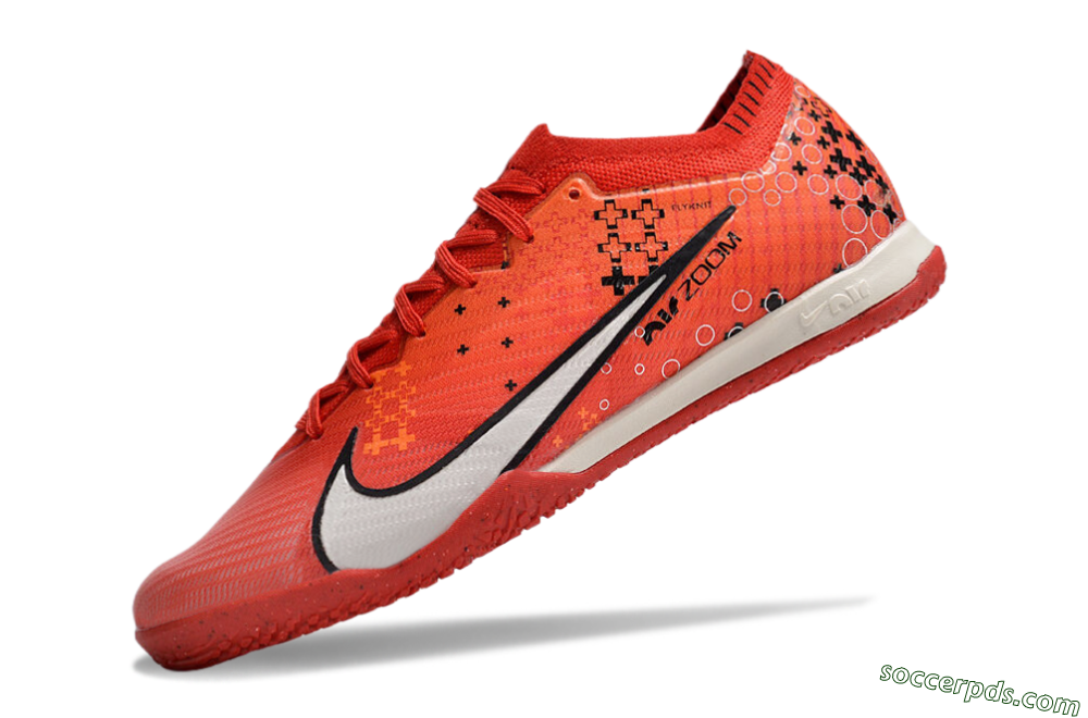 Nike Air Zoom Mercurial Vapor 15 Elite IC Low-Tops Football Shoes - Red/White/Black 5