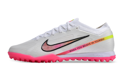 Nike Air Zoom Mercurial Vapor 15 Elite TF Low-Tops Football Shoes - White/Pink/Black/Yellow