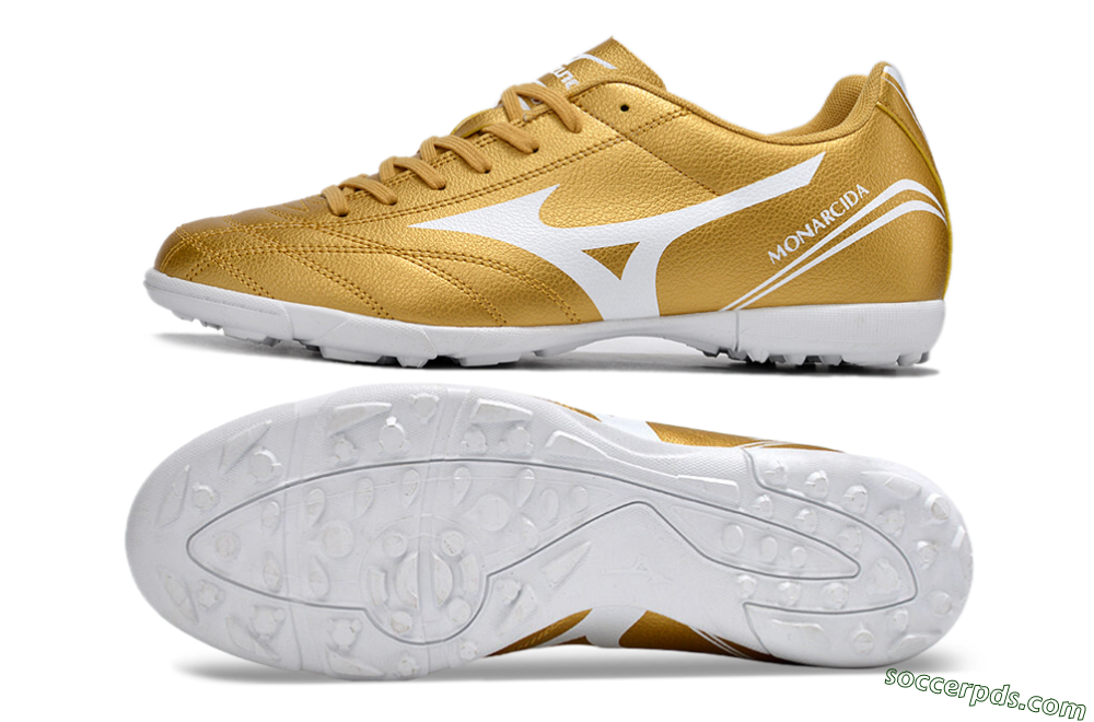 Mizuno Monarcida Neo Ckassic TF Low-Tops Football Shoes - Gold/White 0