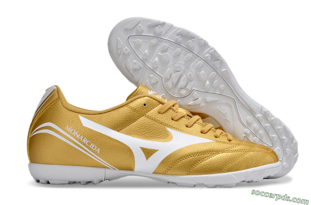 Mizuno Monarcida Neo Ckassic TF Low-Tops Football Shoes - Gold/White 1