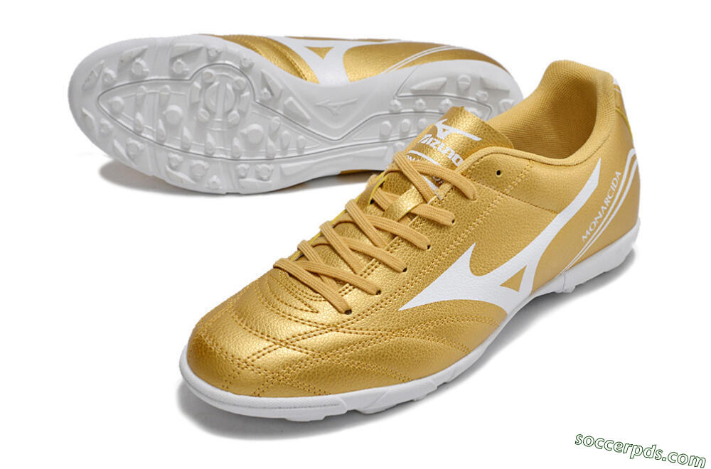 Mizuno Monarcida Neo Ckassic TF Low-Tops Football Shoes - Gold/White 3