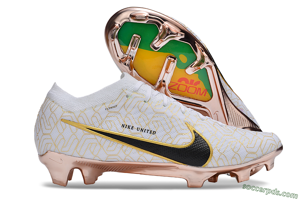 Nike Air Zoom Mercurial Vapor 15 Elite FG Low-Tops Football Boots - White/Gold/Black 1