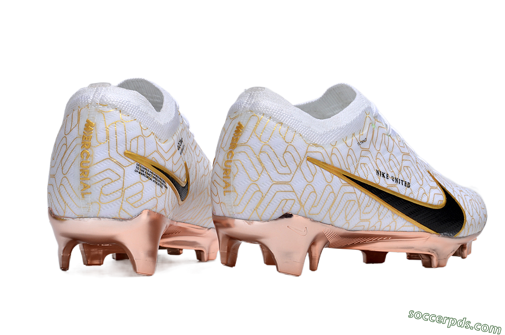 Nike Air Zoom Mercurial Vapor 15 Elite FG Low-Tops Football Boots - White/Gold/Black 6
