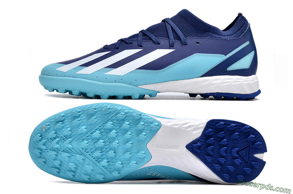 Adidas X Crazyfast.3 TF Low-Tops Football Shoes - Blue/Jade/White 0
