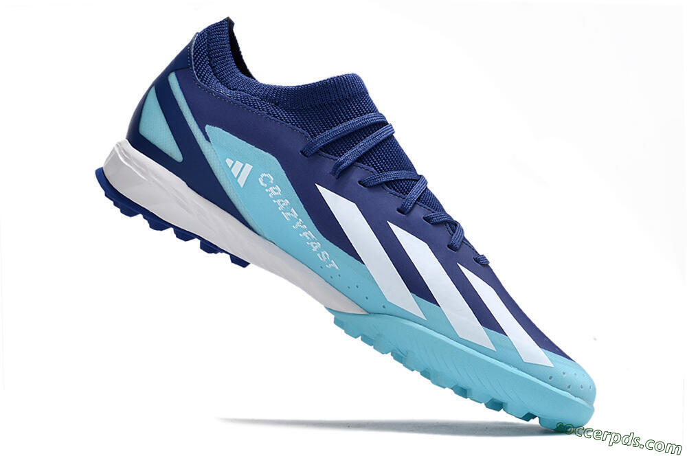 Adidas X Crazyfast.3 TF Low-Tops Football Shoes - Blue/Jade/White 4