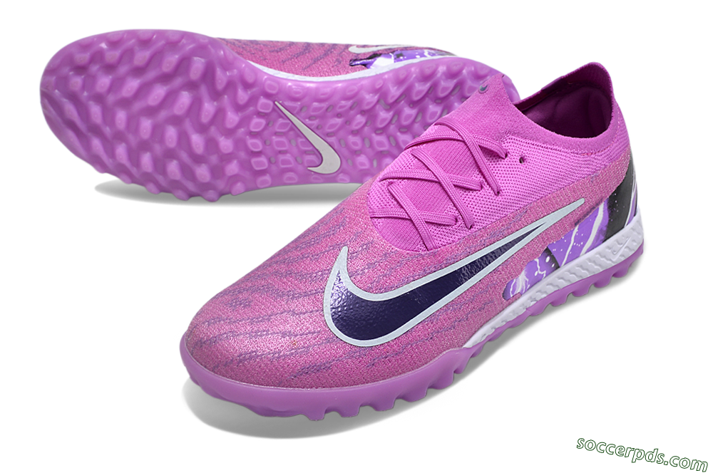 Nike Phantom GX Elite TF Low-Tops Football Shoes - Purple/Black/White 3