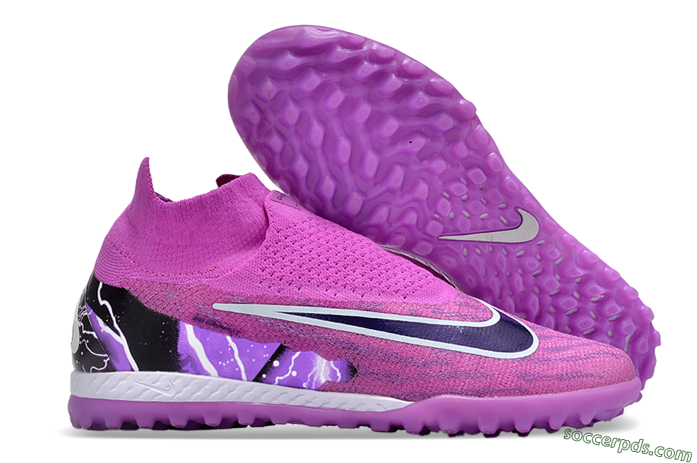 Nike Phantom GX Elite DF Link TF High-Tops Football Shoes - Purple/Black/White 1