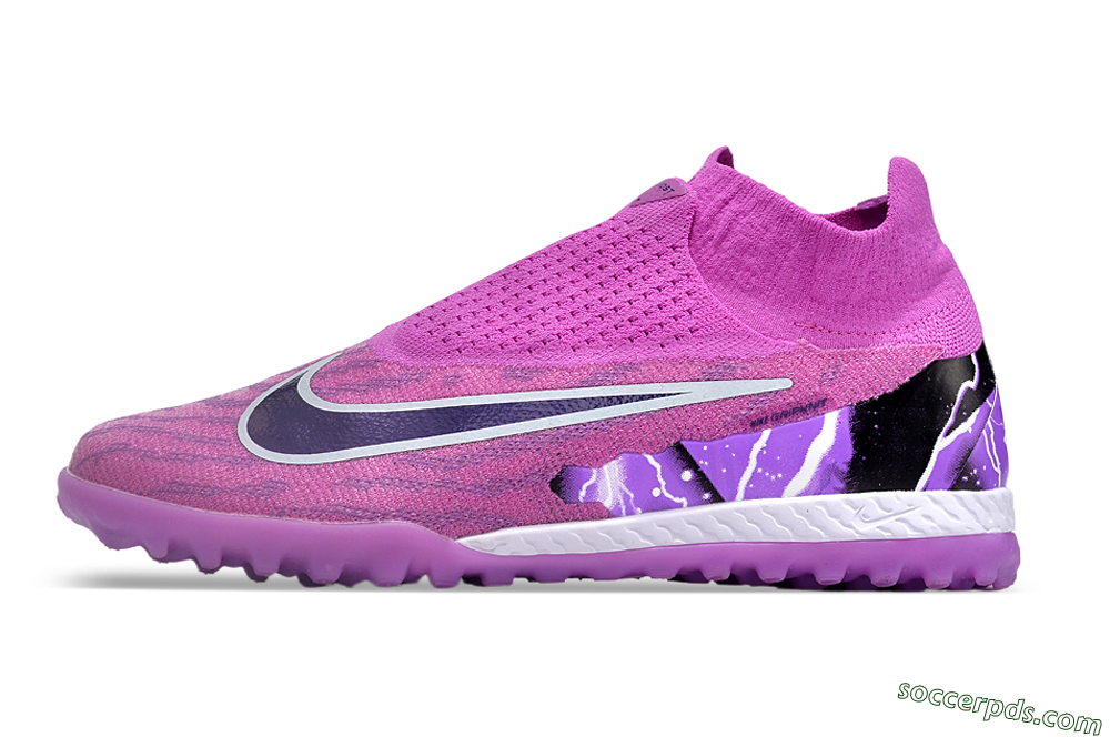 Nike Phantom GX Elite DF Link TF High-Tops Football Shoes - Purple/Black/White 2