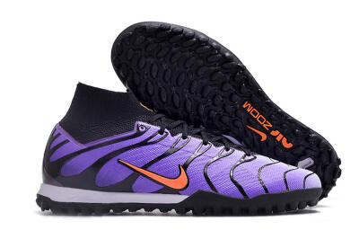 Nike Air Zoom Mercurial Superfly 9 Elite TF High-Tops Football Shoes - Purple/Black/Orange
