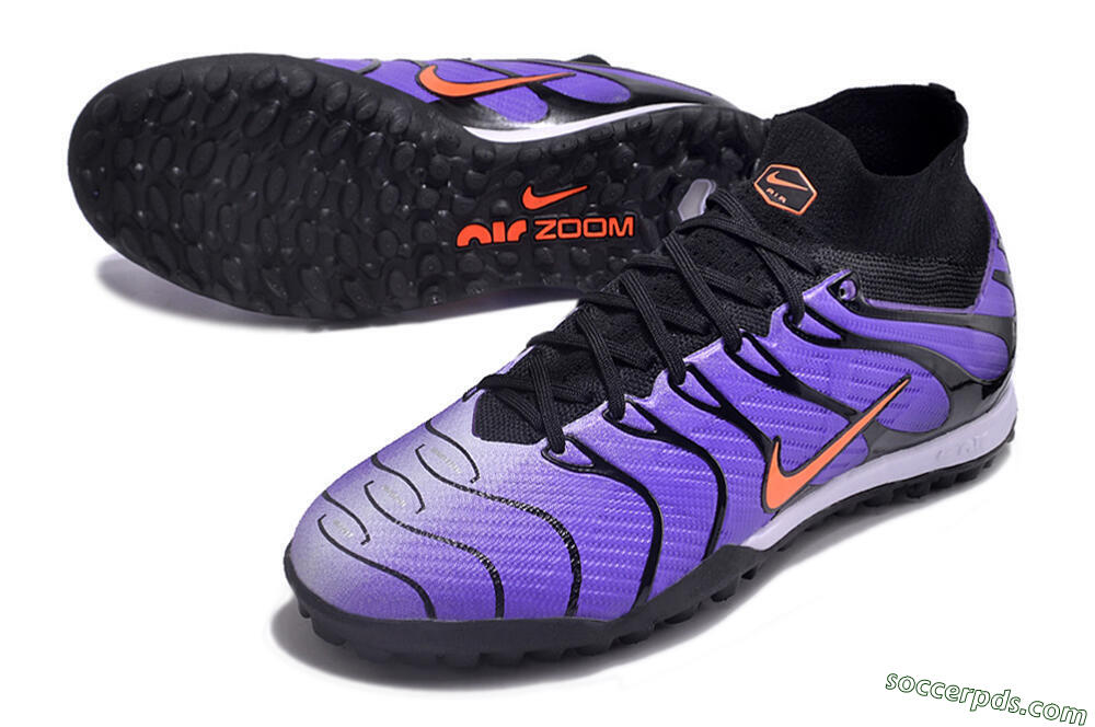 Nike Air Zoom Mercurial Superfly 9 Elite TF High-Tops Football Shoes - Purple/Black/Orange 3