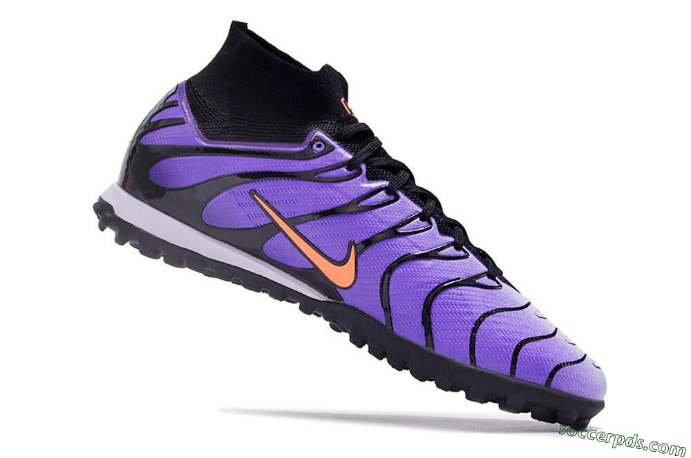 Nike Air Zoom Mercurial Superfly 9 Elite TF High-Tops Football Shoes - Purple/Black/Orange 4