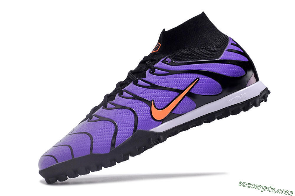 Nike Air Zoom Mercurial Superfly 9 Elite TF High-Tops Football Shoes - Purple/Black/Orange 5