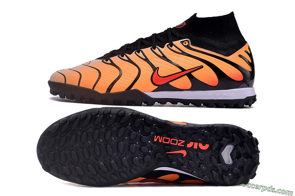 Nike Air Zoom Mercurial Superfly 9 Elite TF High-Tops Football Shoes - Orange/Black/Red 0