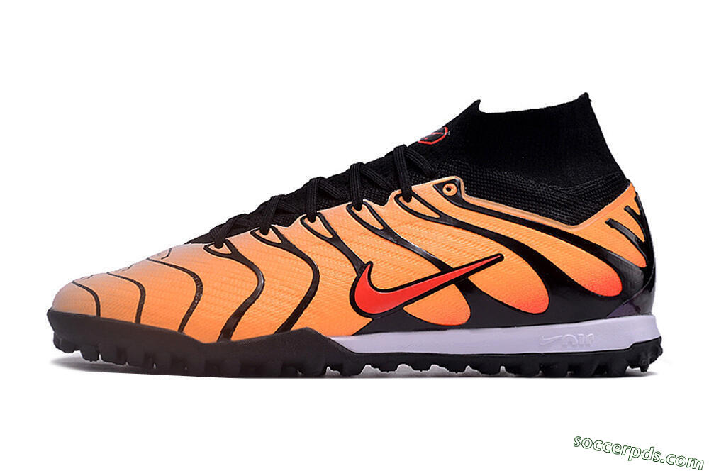 Nike Air Zoom Mercurial Superfly 9 Elite TF High-Tops Football Shoes - Orange/Black/Red 2