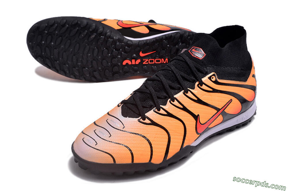 Nike Air Zoom Mercurial Superfly 9 Elite TF High-Tops Football Shoes - Orange/Black/Red 3