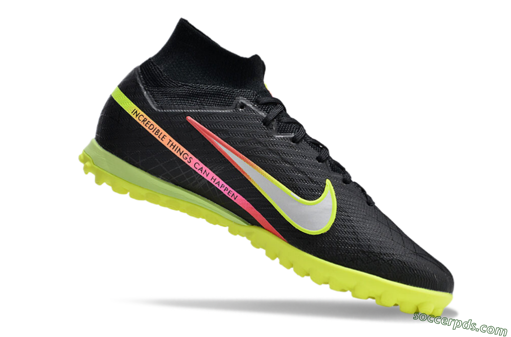 Nike Air Zoom Mercurial Superfly 9 Elite TF High-Tops Football Shoes - Black/Silver/Green/Red 4