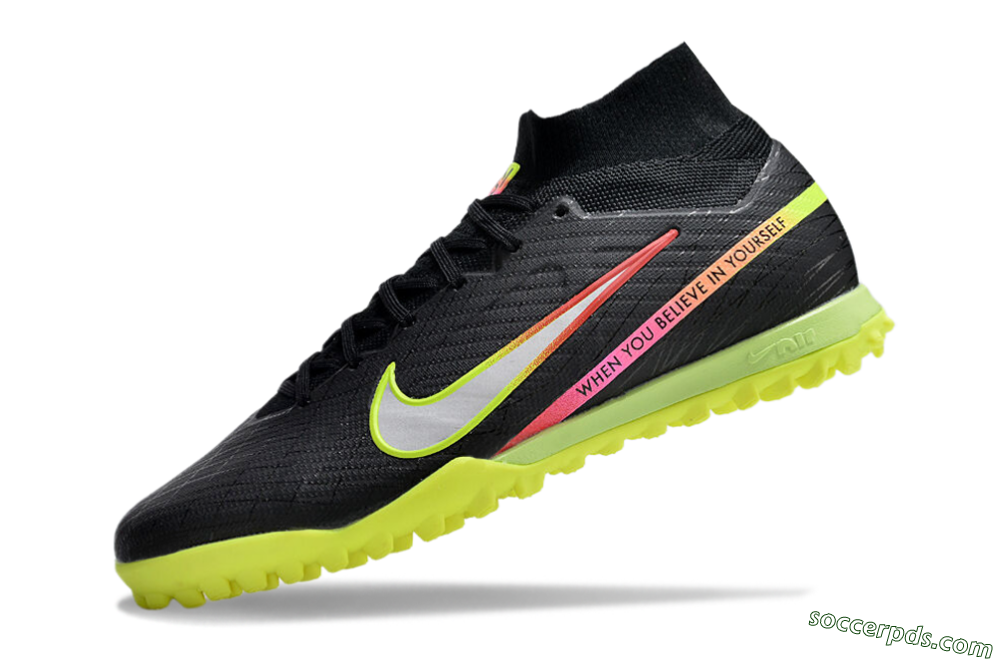 Nike Air Zoom Mercurial Superfly 9 Elite TF High-Tops Football Shoes - Black/Silver/Green/Red 5