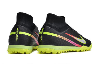 Nike Air Zoom Mercurial Superfly 9 Elite TF High-Tops Football Shoes - Black/Silver/Green/Red