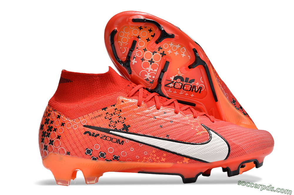 Nike Air Zoom Mercurial Superfly 9 Elite FG High-Tops Football Boots - Orange/White/Black 1
