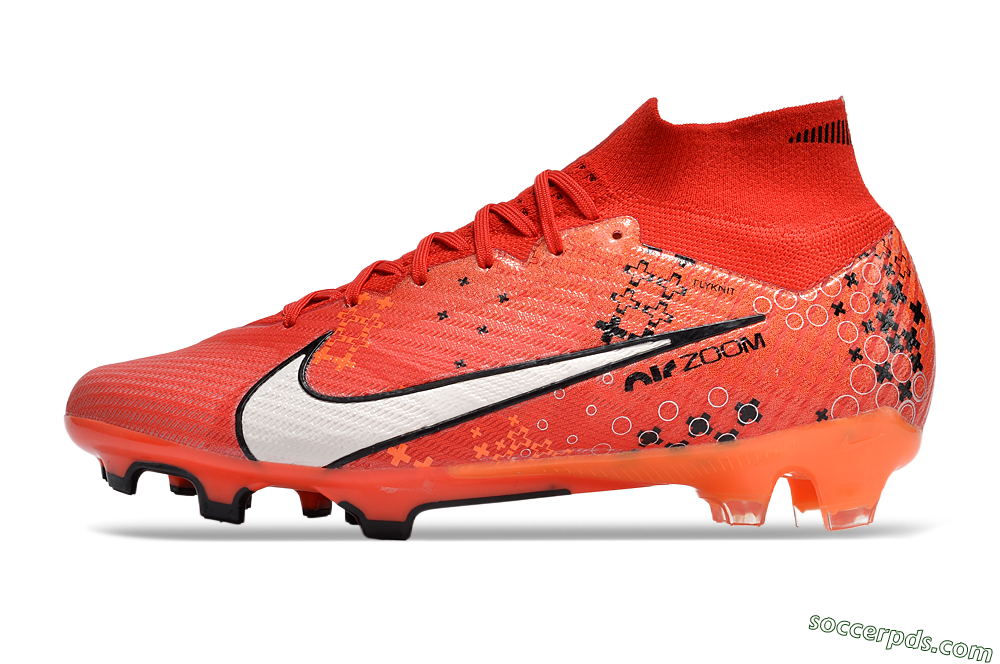 Nike Air Zoom Mercurial Superfly 9 Elite FG High-Tops Football Boots - Orange/White/Black 2